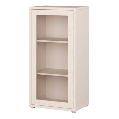 Alice Springs Low Glass Fronted Cabinet with Push-to-Open Door in Sand