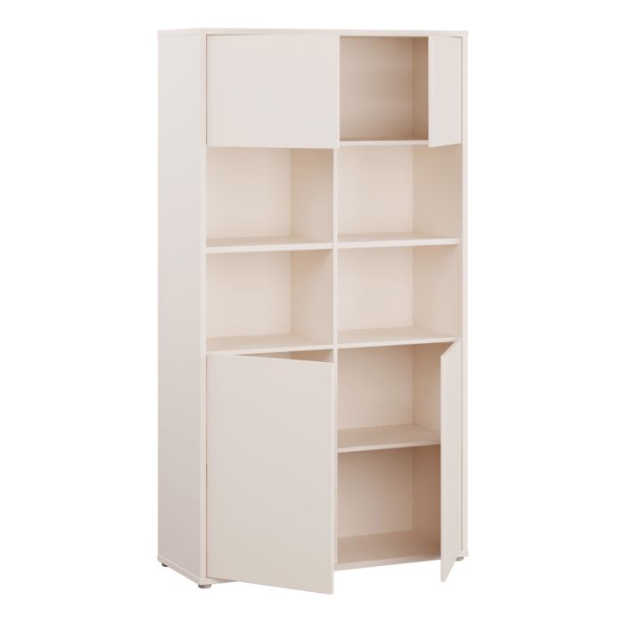 Alice Springs Wide Storage Cabinet 4 Doors Push-to-Open & 2 Central Shelves Sand