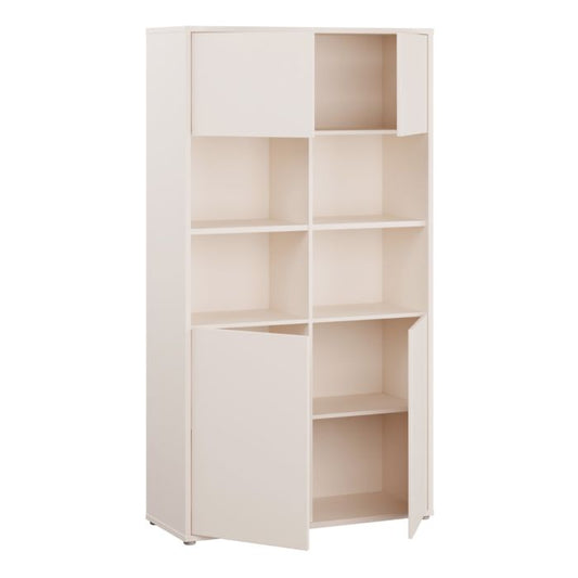 Alice Springs Wide Storage Cabinet 4 Doors Push-to-Open & 2 Central Shelves Sand