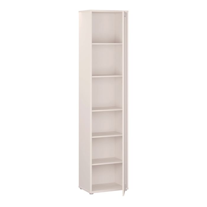 Alice Springs Slim Tall Display Cabinet with 1 Glass Door Push-to-Open & 5 Shelves in Sand