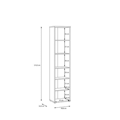 Alice Springs Slim Tall Display Cabinet with 1 Glass Door Push-to-Open & 5 Shelves in Sand