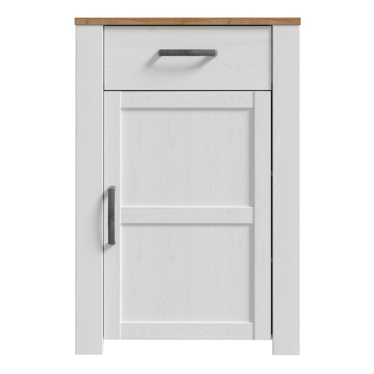 Bohol 1 Door 1 Drawer Shoe Cabinet in White/Riviera Oak