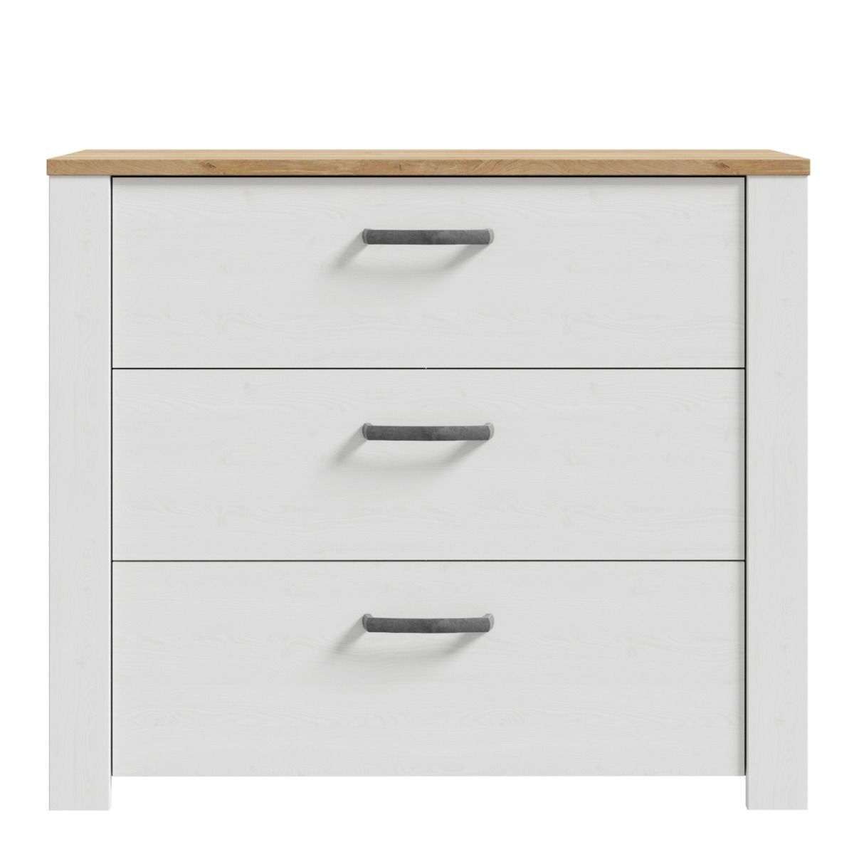 Bohol 3 Drawer Chest in White/Riviera Oak