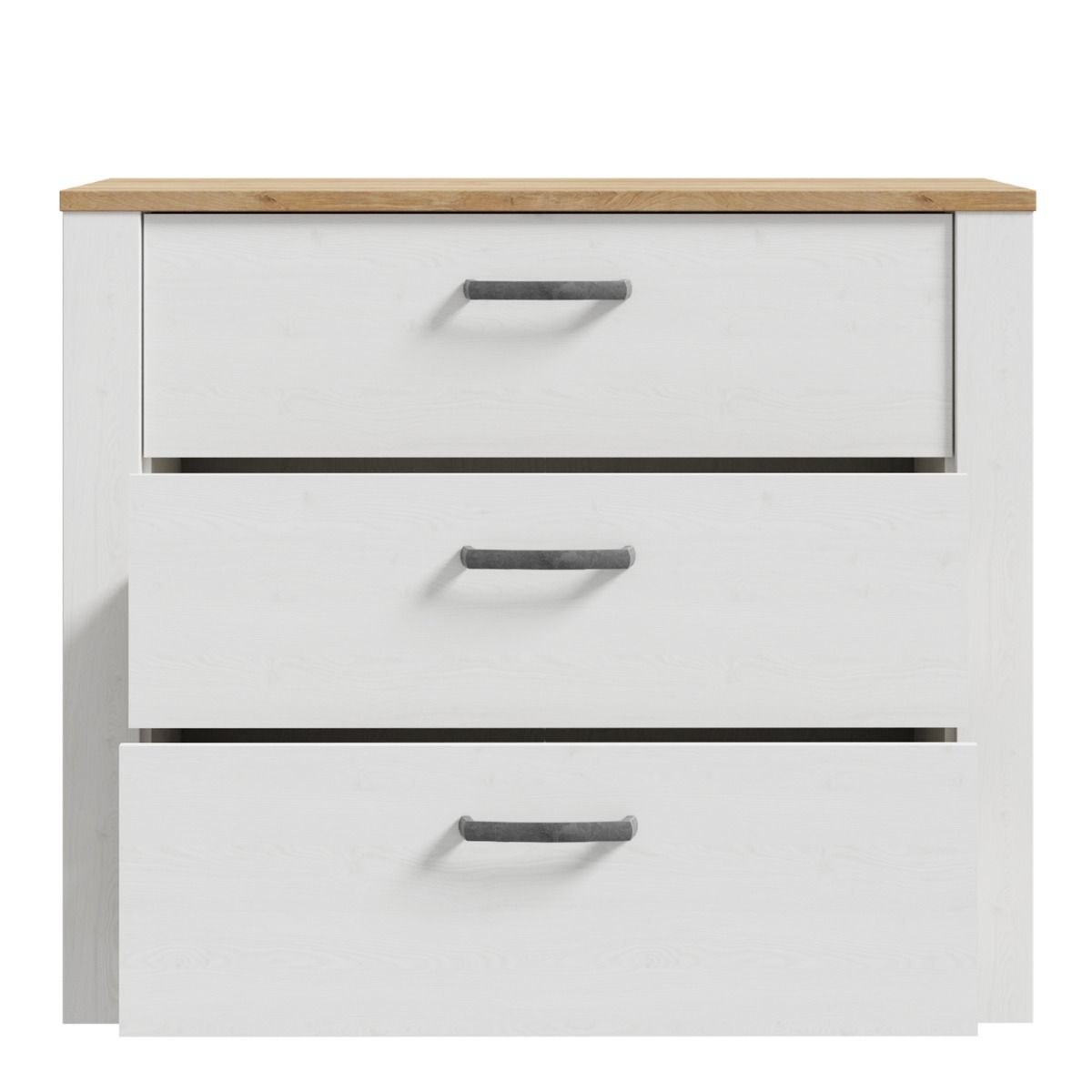 Bohol 3 Drawer Chest in White/Riviera Oak