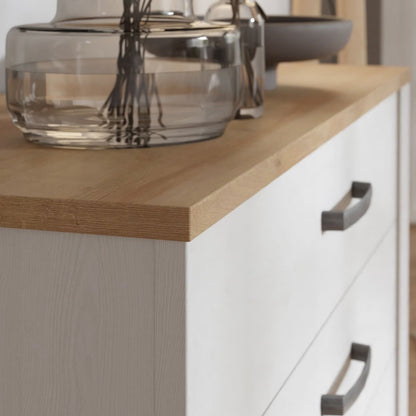 Bohol 3 Drawer Chest in White/Riviera Oak