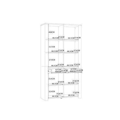 Bohol Display Cabinet 4 Door 2 Drawers in White/Riviera Oak inc LED Lighting