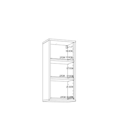 Ice Cave Hanging Storage Cupboard with 1 Door & Silver Handle in White with White Gloss Door