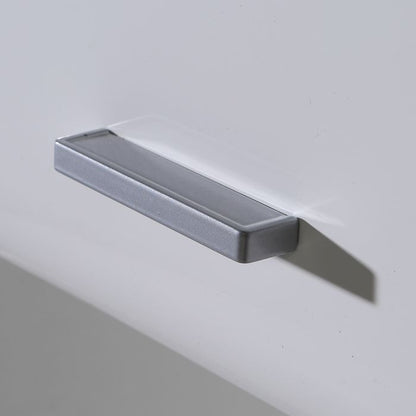 Ice Cave Hanging Storage Cupboard with 1 Door & Silver Handle in White with White Gloss Door