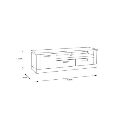 Corona 2 Drawer 1 Door TV Unit in Artisan Oak