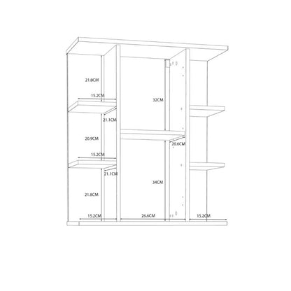 Ipsarion Hanging Cupboard with 1 Mirror Door, 6 Shelves & Silver Handle in White