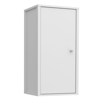 Ipsarion Hanging Cupboard with 1 Door & Silver Handle in White