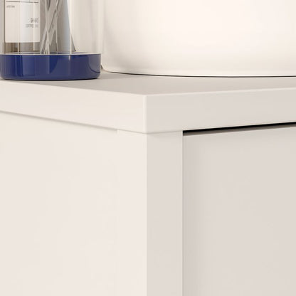 Ipsarion Hanging Cupboard with 1 Door & Silver Handle in White