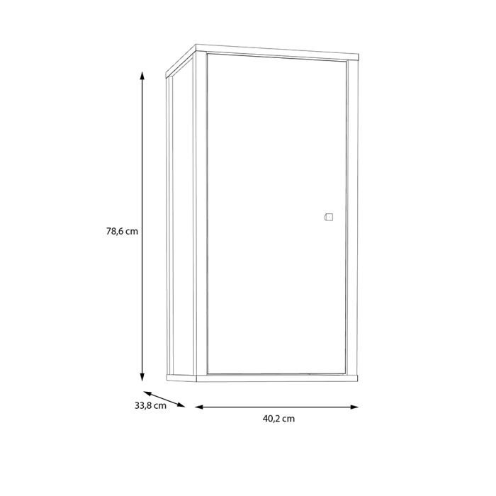 Ipsarion Hanging Cupboard with 1 Door & Silver Handle in White