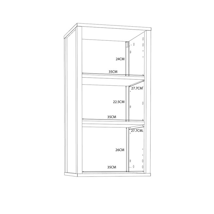 Ipsarion Hanging Cupboard with 1 Door & Silver Handle in White