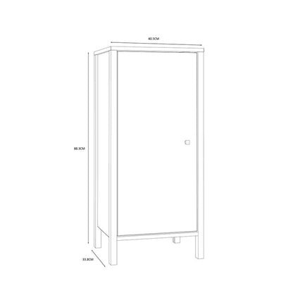 Ipsarion Bathroom Storage Unit with 1 Door & Silver Handle in White