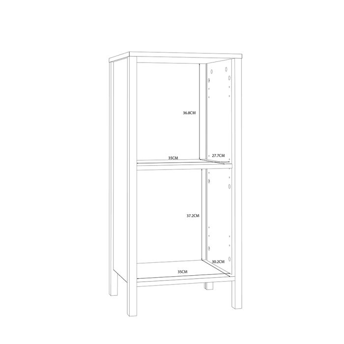 Ipsarion Bathroom Storage Unit with 1 Door & Silver Handle in White