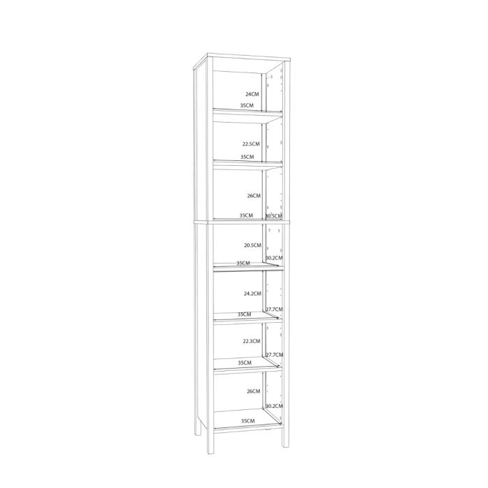 Ipsarion High Cupboard with 2 Doors & Silver Handles in White