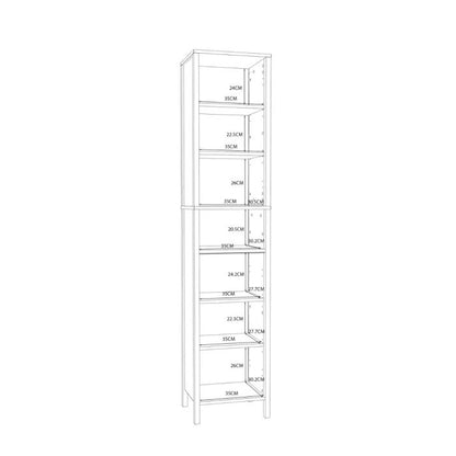 Ipsarion High Cupboard with 2 Doors & Silver Handles in White