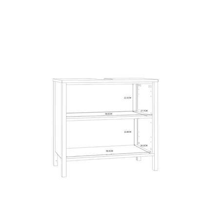 Ipsarion Under Sink Vanity Unit with 2 Doors & Silver Handles in White