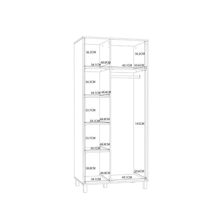 Grafton 2 Door Wardrobe In Cream and Oak