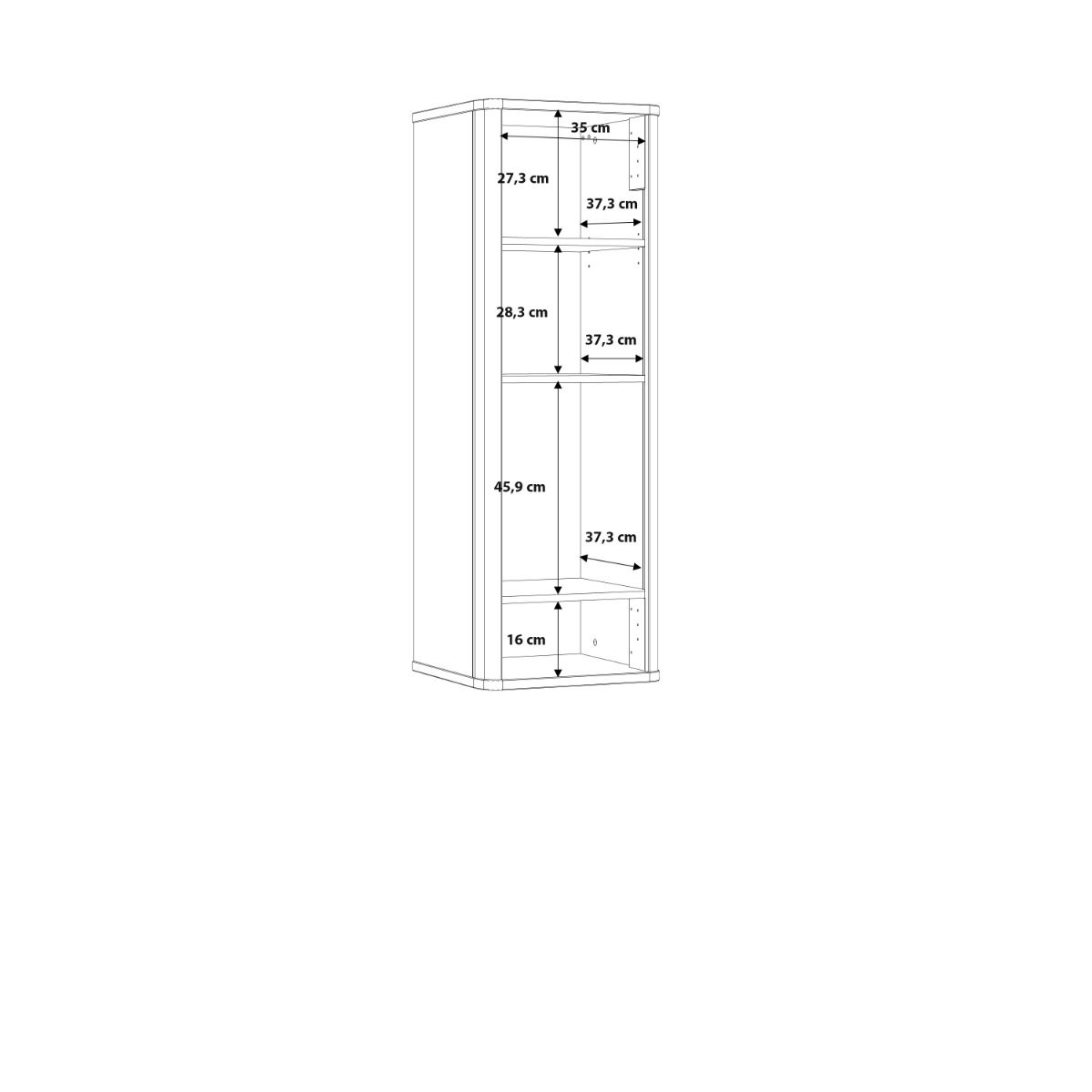 Klara Display Cabinet with 1 Glass Door in Grey and Oak