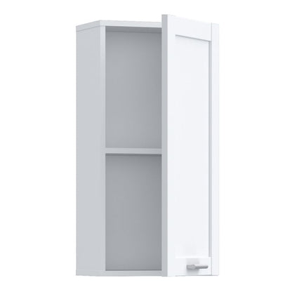 Lokko Hanging Cupboard with 1 Door & Silver Handle in White