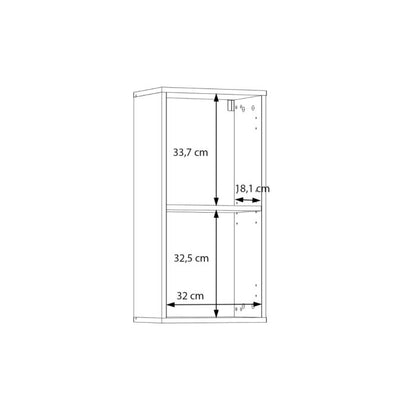 Lokko Hanging Cupboard with 1 Door & Silver Handle in White