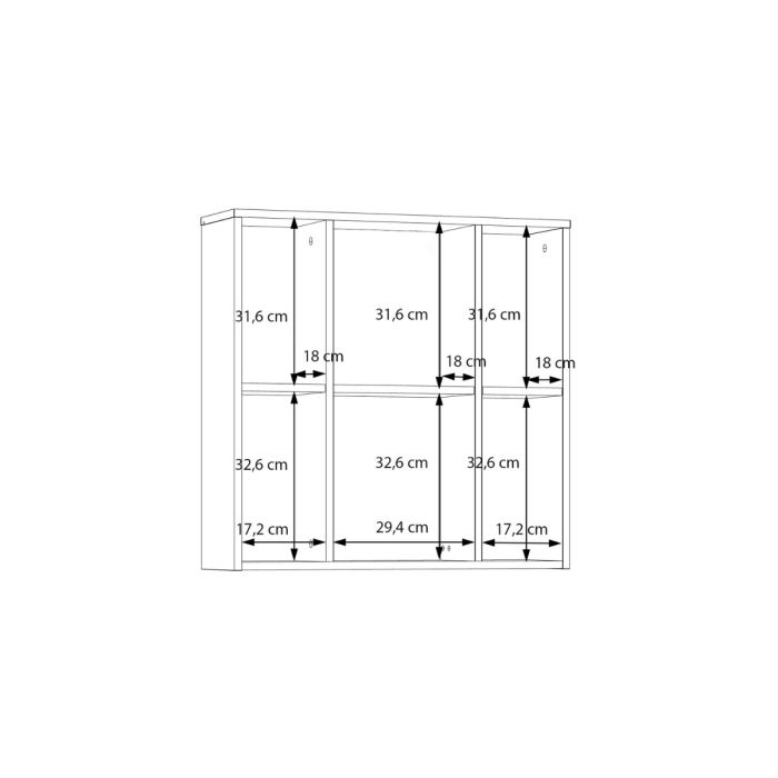 Lokko Hanging Cupboard with 3 Mirror Doors in White
