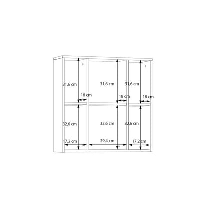 Lokko Hanging Cupboard with 3 Mirror Doors in White