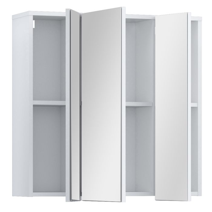 Lokko Hanging Cupboard with 3 Mirror Doors in White