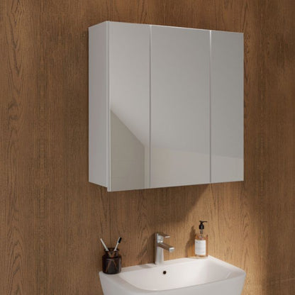 Lokko Hanging Cupboard with 3 Mirror Doors in White