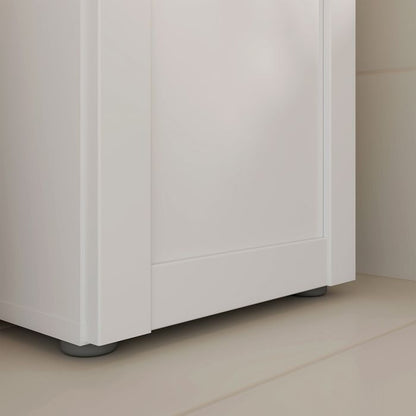 Lokko Bathroom Storage Unit with 1 Door & 1 Drawer with Silver Handles in White