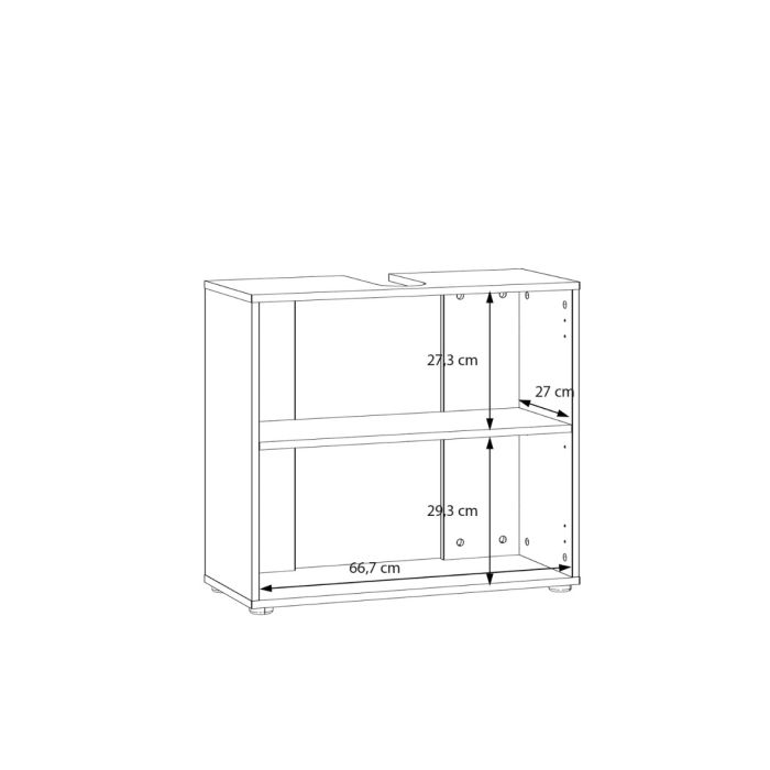 Lokko Under Sink Vanity Unit with 2 Doors & Silver Handles in White