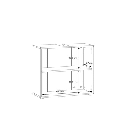 Lokko Under Sink Vanity Unit with 2 Doors & Silver Handles in White