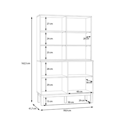 Wensley Display Cabinet with 2 Doors and 2 Glass Doors in Light Grey and Oak inc LED Lighting