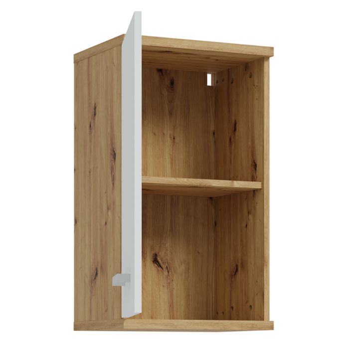 Veris Small Hanging Cupboard with 1 Door in Artisan Oak and Light Grey