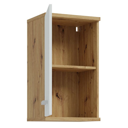Veris Small Hanging Cupboard with 1 Door in Artisan Oak and Light Grey