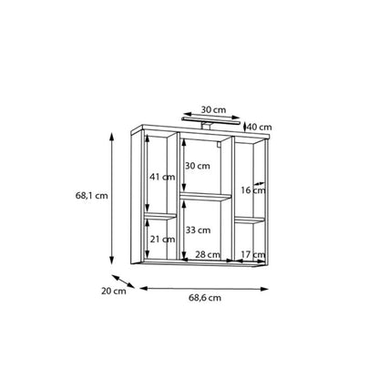 Veris 3 Door Mirrored Bathroom Cabinet with Integrated LED Lighting – Artisan Oak and Light Grey