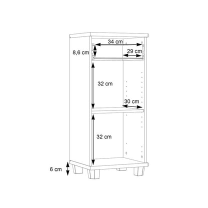 Veris Bathroom Cupboard with 1 Door & 1 Drawer in Walnut and Dark Grey