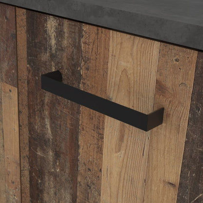 Veris Bathroom Cupboard with 1 Door & 1 Drawer in Walnut and Dark Grey