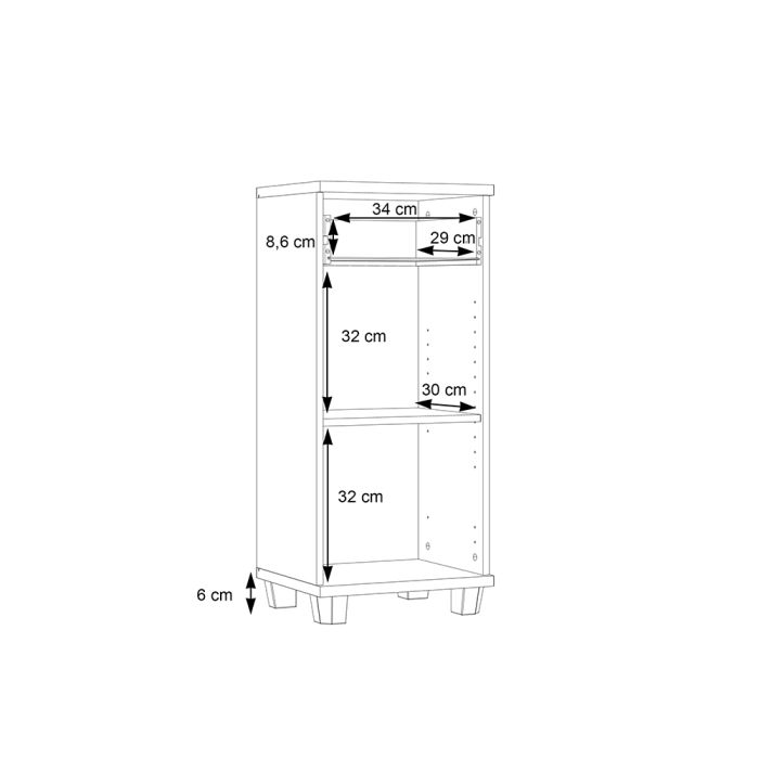 Veris Bathroom Cupboard with 1 Door & 1 Drawer in Sonoma Oak and White Gloss