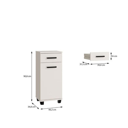 Veris Bathroom Cupboard with 1 Door & 1 Drawer in Sand