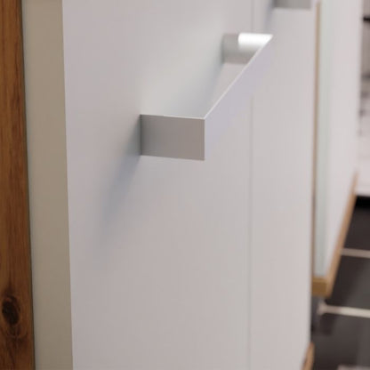 Veris Tall Narrow Bathroom Cupboard with 2 Doors & 1 Drawer in Sonoma Oak and White Gloss