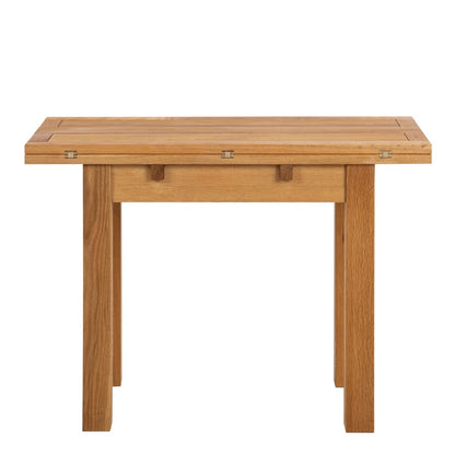 Kenley Extending Dining Table in Oak 45-90cm includes 4 Riano Dining Chairs in Black