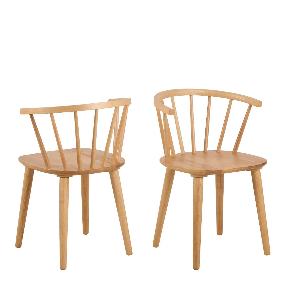 Nagano Round Dining Table in Oak 120x120cm includes 4 Ida Dining Chairs in Oak