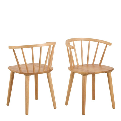 Nagano Round Dining Table in Oak 120x120cm includes 4 Ida Dining Chairs in Oak