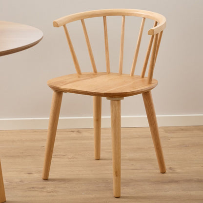 Nagano Round Dining Table in Oak 120x120cm includes 4 Ida Dining Chairs in Oak