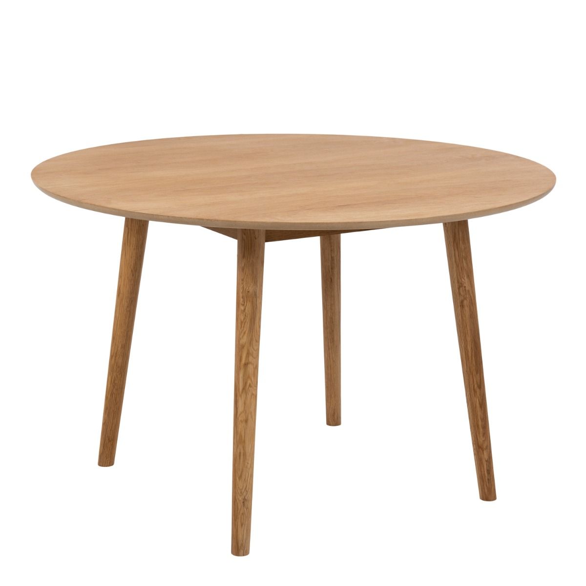 Nagano Round Dining Table in Oak 120x120cm includes 4 Femke Dining Chairs in Olive Green