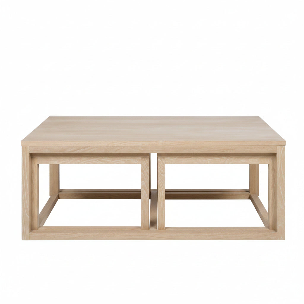 Scandia 3-in-1 Nested Coffee Table Set – White Pigmented Oak