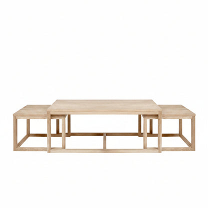 Scandia 3-in-1 Nested Coffee Table Set – White Pigmented Oak